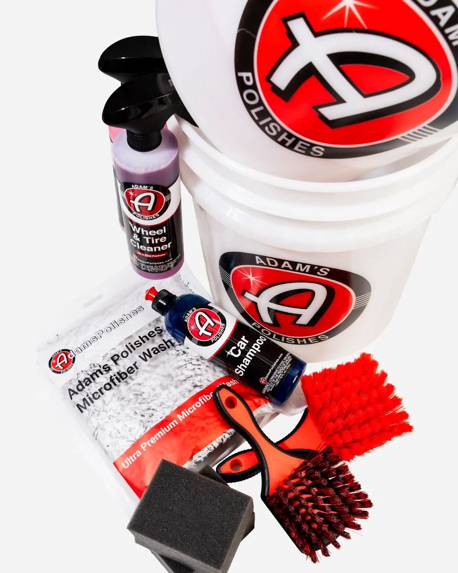Two bucket wash kit with grit guards, mitt and brushes